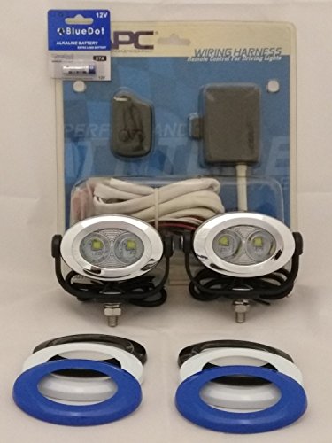 BlingLights BL2021LED 6000K LED Flood Motorcycle ATV UTV Auxiliary Lights Lamps Kit