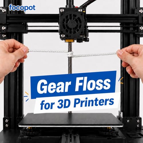 focopot Gear Floss Microfiber Cleaning Rope-50 Pcs Moto Floss and 2 Pcs 3D Printer Grease Lubricants for Bike Motorcycle Chains,Cassettes,Brakes and 3D Printers