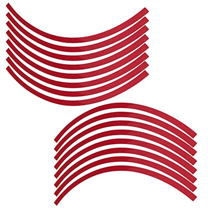 Ymiko Reflective Wheel Rim Stripe Decal Sticker Universal Wheel Reflective Pinstripe Decal Tape Sticker Car Motorcycle Decoration Film for 16-19 inch Rim Size (Red)