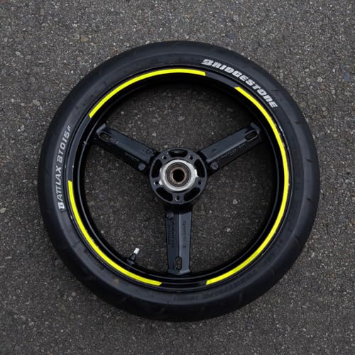 Keiti Reflective Wheel Stripes with Applicator Tool 7mm x 6M (Fluorescent Yellow) - color: Fluorescent Yellow