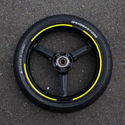 Keiti Reflective Wheel Stripes with Applicator Tool 7mm x 6M (Fluorescent Yellow) - color: Fluorescent Yellow