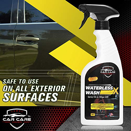 Waterless Wash X Car Detailing, Gallon + 16oz+ Towels | 5 Microfiber Towels, Quick Detailer for Any Vehicle, Wash in Garage, at Work, or Anywhere, Spray On & Wipe Off, Without Water - size: Gallon + 16oz + 5 Microfiber Towels