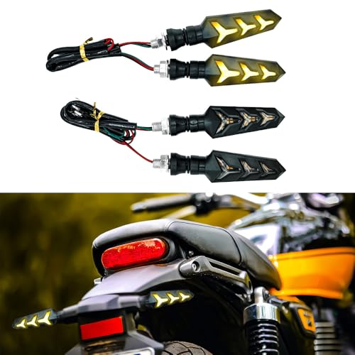 4PCS Motorcycle Turn Signal Lights, Y-Shaped Water Light Design, Good Stability, Can Maintain Normal Lighting In All Weather Conditions