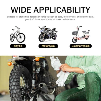 2PCS Brake Bleeder Hose, Motorcycle Hydraulic Brake System Bleeding Tools, One Way Check Valve Tube Bleeding Tool Kit for Motorcycle Clutch with 6 Nozzle Cap & Clamp