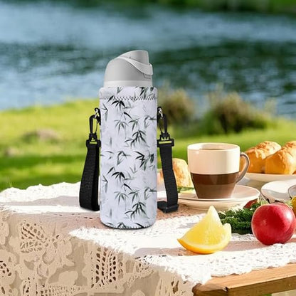 RICHEN Neoprene Water Bottle Carrier Bag with Adjustable Shoulder Strap,Insulated Water Bottle Cover for Stainless Steel/Glass/Plastic Bottles - color: BC-56, size: 750ml