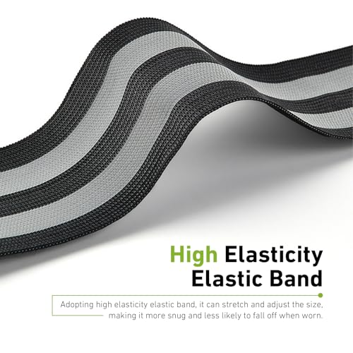4 PCS High Visibility Reflective Bands, Reflective Running Gear for Wrist, Arm, Ankle, Leg, High Elastic Stretch Reflective Strap, Universal for Night Running, Cycling, Walking - color: Black