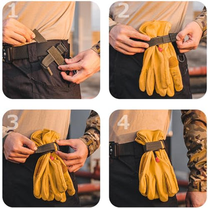 Azarxis Tactical Molle Key Ring Gear Clip Keychain Keeper Belt Hanging 360 Degrees Rotate Hook Holder - color: #02 Black - 4 Pack