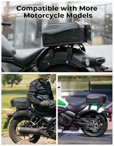 KEMIMOTO Motorcycle Tail Bag Rivet with Secure Locking Bracket 25L Large Capacity Universal Motorcycle Luggage Travel Storage Bag for Trip Camping Outdoor