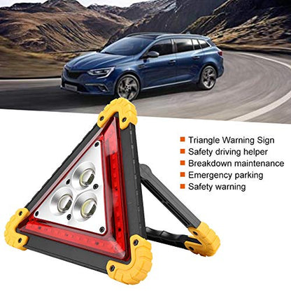 Dioche Warning Triangle, Car Triangle Warning Sign Car Emergency Breakdown Folding Warning Sign Roadside Safety Parking Board with Red LED Warning Light