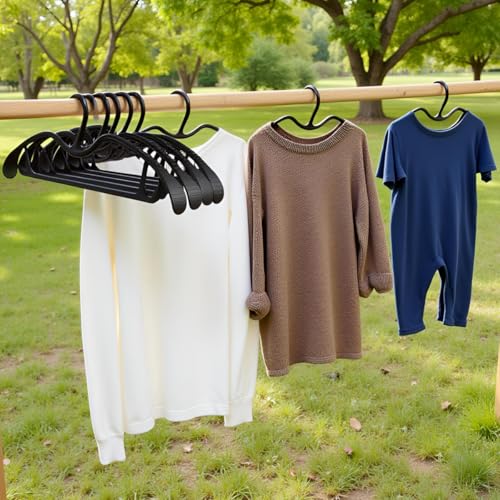 10Pack Coat Hanger Wide Shoulder Hangers Black