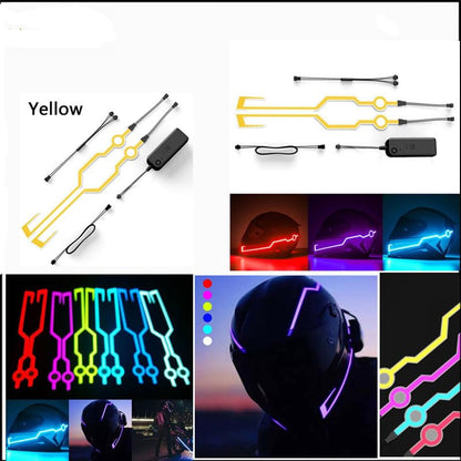 You Glow Girl Helmet EL Light Bar, LED Sticker Light Night Riding Signal for Motorcycle Bike Helmet (Blue) - color: Blue