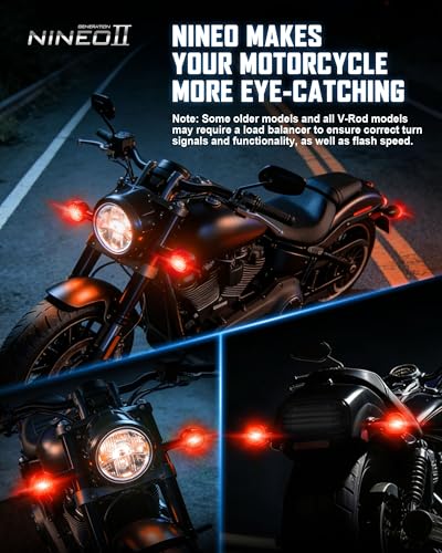 NINEO Motorcycle 1156 LED Turn Signals, Red Bright Blinker, 2" Bullet Style Models Rear Led Lights, Compatible for Touring, Sportster, Dyna & Softail, Pack of 2 - size: 1156 red