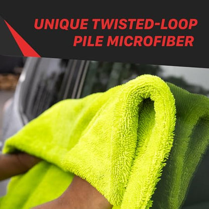 Maxshine Universal Car Drying Towel 30” x 30” | 1600GSM Plush Double-Sided Microfiber | Super Absorbent Rinse-Free Drying Towel for Car Wash & Detailing | Scratch-Free, Lint-Free Auto Care Cloth - size: 29" x 29" Green