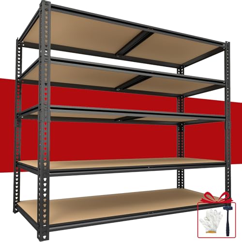 Garage Racks for Storage，5-Tier Adjustable Garage Shelving Storage Shelves,2400LBS Capacity Heavy Duty Shelving for Carport Warehouse Basement,72" H x40 W x20 D - size: 72" H x 40" W x 20" D