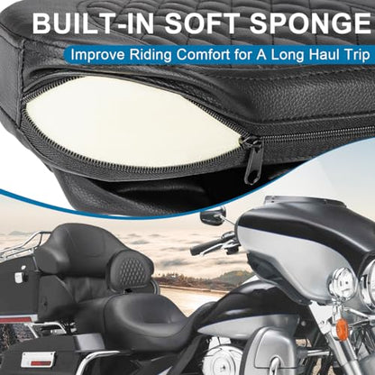 Motorcycle Adjustable Plug-in Driver Backrest Compatible with for Harley Touring Models Road King Street Glide Road Glide Electra Glide 1997-2024 Rider Backrest - size: C Style