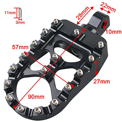MDPROMCP CNC Motorcycle Wide Foot Pegs Aluminum 360° Roating Adjustable Suitable Compaitble with Dyna Fatboy Iron 883 Sportster 883(Black) - color: Black