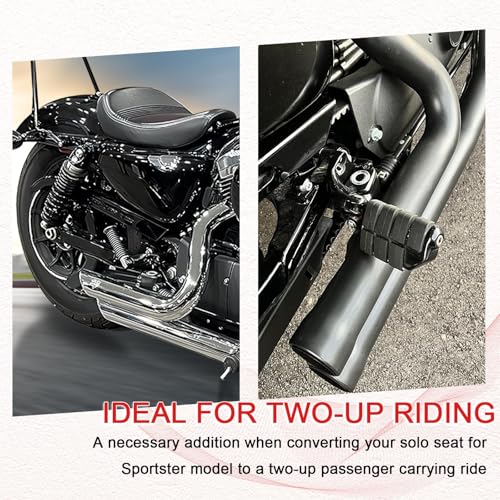 Rear Passenger Footpegs Foot Rests Pedal Mount Fits for Harley Sportster 883 1200 2014-2022,Chrome - color: Chrome For Lion Paw Style