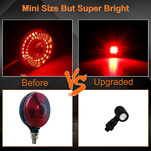 LED Tun Signals Universal Mini Motorcycle Blinkers Brake Tail Lights Compatible with Harley Honda Kawasaki Suzuki Triumph Yamaha - color: Rear Red