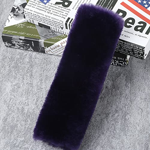 OGLAND Genuine Sheepskin Car Seat Belt Cover Pad-Soft Fuzzy Fluffy Seatbelt Covers-Comfy Shoulder Pad Neck Cushion Protector for Woman, Man, Girl Car Accessories (Lilac Purple) - color: Lilac Purple
