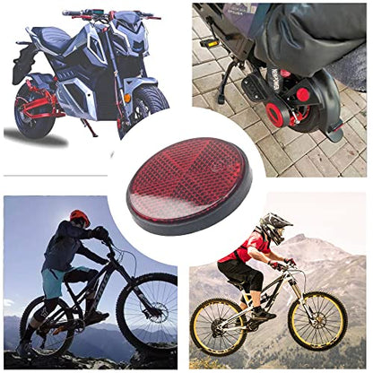 4Pcs Red Plastic Reflective Warning Round Reflector for Motorcycle Bike