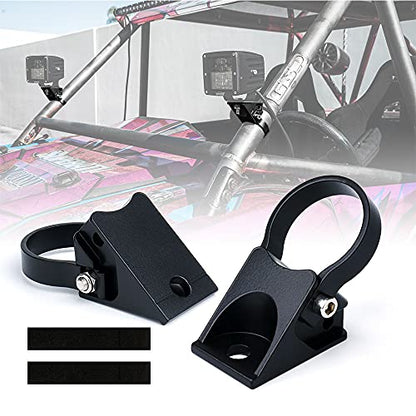 Xprite 1.75 Inch Roll Bar Mounting Brackets, Universal Adjustable LED Light Bar Brackets, Roll Cage & Bull Clip Holder for UTV ATV Can Am Maverick X3 Polaris RZR XP Side by Side and More Models - size: 1.75 inch