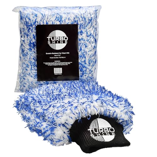 Long Pile Microfiber Wash Mitt, Swirl-Free Finish, for Cars, Trucks, Boats, RVs and Motorcycles, Machine Washable, Auto Detailing (1, Blue) - color: Blue