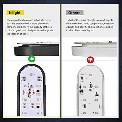 Nilight 6 Inch Oval Trailer Tail Light with Flush Mount Grommets Plugs w/Mounting Brackets 2PCS White Waterproof Reverse Back Up Lights for RV Truck - color: 2Pcs White Trailer Lights+Brackets