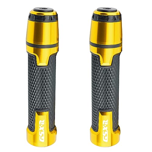 2pcs 22mm Motocycle Handlebar Grip Ends Set for S.uzuki GSXR GSX-R GSXS 600 750 1000 (22mm 7/8" - Gold) - color: Handlebar - Gold