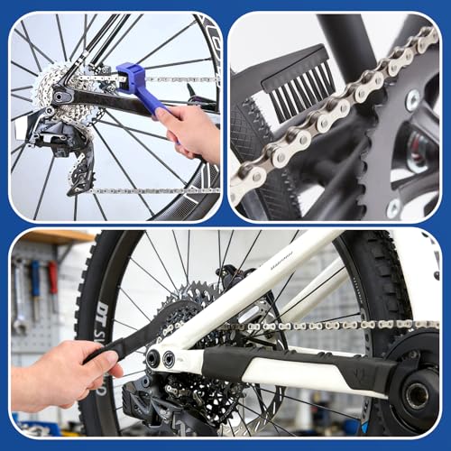 Nohumem] 5-in-1 Bike Chain Cleaner & Emergency Repair Tool Kit - Professional Bicycle Chain Scrubber, Gear Brushes, & 16-in-1 Multi-Tool - Complete Maintenance Set for Road, MTB, & E-Bikes (black) - color: black