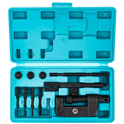 NICHE Chain Cutter Breaker Rivet Tool Kit for 25 to 630 ATV Bike Motorcycle Chains 13-Piece Set with Carrying Case