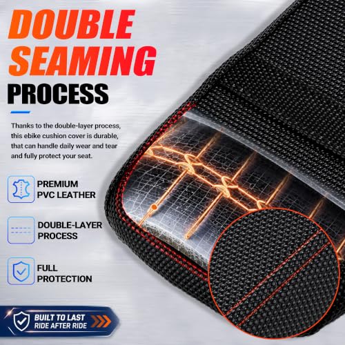 JFG RACING Seat Cover for VALTINSU Electric Dirt Bike,PVC Non-Slip Cushion Guard for VALTINSU EM5 Motorcycle Off-Road Ebike-Black - color: Black