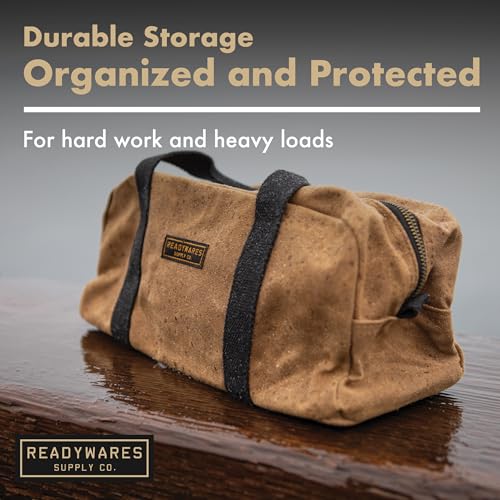 Readywares 12" Utility Bag | Small Heavy Duty Canvas Tool Bag for Men, Durable Waxed Canvas Utility Bag and Tool Pouch, Built Tough for Tradesmen, Mechanics, and Everyday Work