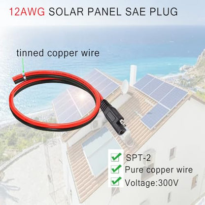12AWG SAE Connector,SAE Extension Cable,Solar Panel Plug. | with 1FT Quick Connector for Tender Motorcycle Cars Tractor.(2Pack 30CM) - size: 12AWG SAE Connector 30CM