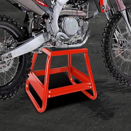 Big RED Dirt Bike Stand Motorcycle Stand Lift, 1000LBS Capacity Non-Slip Off-Road Steel Universal Detachable Maintenance Motorcycle Stand, Fit for Honda Yamaha Kawasaki - style: red dirt bike stand