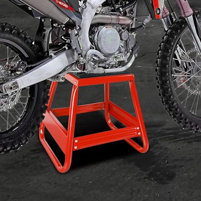 Big RED Dirt Bike Stand Motorcycle Stand Lift, 1000LBS Capacity Non-Slip Off-Road Steel Universal Detachable Maintenance Motorcycle Stand, Fit for Honda Yamaha Kawasaki - style: red dirt bike stand