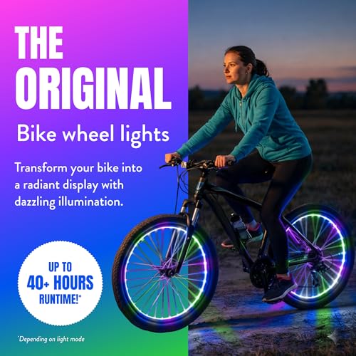 Activ Life 2-Tire Pack LED Bike Wheel Lights with Batteries Included, Get 100% Brighter and Visible from All Angles for Ultimate Safety and Style - color: Pastel