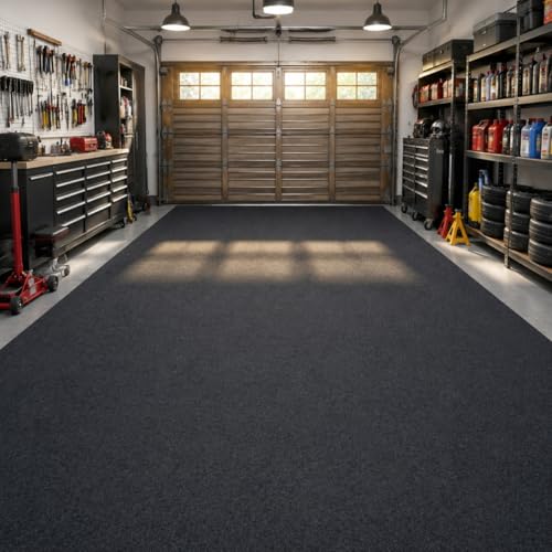 Garage Floor Mat 7.4 x 8.4 Ft, Absorbent Oil Parking Mat for Under Car, Non-Slip Waterproof Rubber Backing, Heavy Duty Garage Flooring Protector for Cars, Driveway, Workshop, Easy to Cut & Clean - size: 7.4 x 8.4 Ft