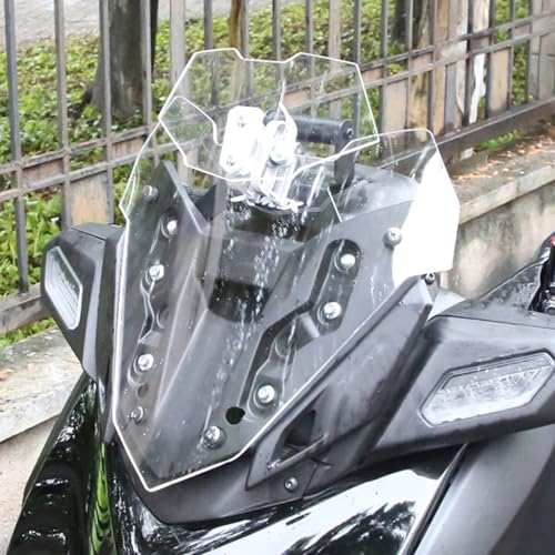 Motorcycle Windshield, Adjustable Windshield Extender, Acrylic Heightened Clip On Wind Deflector Windscreen Extension for Motorbike (Transparent) - size: Transparent