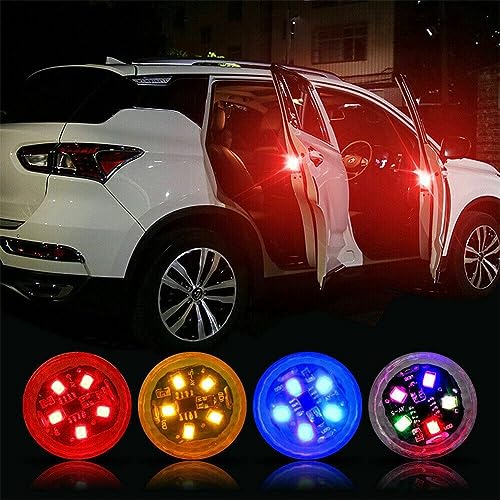 Surakey Portable LED Emergency Strobe Lights 2Pcs LED Strobe Lights Bar Roadside Wireless Battery Beacon 5Leds Mini Roof Top Warning Light with Magnetic for Trucks/Trailer/Vehicle (Yellow)