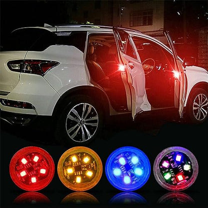 Surakey Portable LED Emergency Strobe Lights 2Pcs LED Strobe Lights Bar Roadside Wireless Battery Beacon 5Leds Mini Roof Top Warning Light with Magnetic for Trucks/Trailer/Vehicle (Yellow)