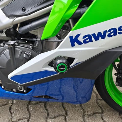 Motorcycle Frame Sliders Crash Bar Protector Compatible with Ninja ZX4R ZX4RR 2023 2024 2025 2026 | No Cut Kits Engine Fairing Guard Falling Protection ZX-4R ZX-4RR Accessories (Black) - color: black