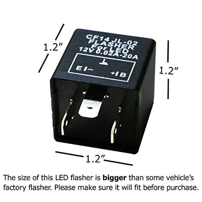 iJDMTOY 3-Pin CF14 EP35 Electronic LED Flasher Relay As LED Related Turn Signal Bulbs Hyper Flash Fix