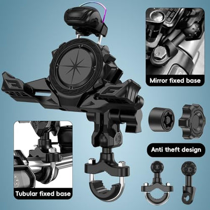 Motorcycle Phone Mount Holder，Bicycle Phone Mount, - color: blue