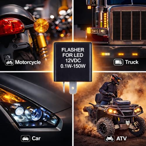 MGI SpeedWare 2-Pin Silent Flasher Relay for LED Turn Signal - Hyper Flash Fix (2-Pack)