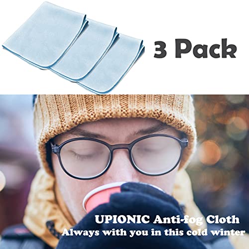 Anti-Fog Eyeglasses Cleaning Cloth, Anti Fog Wipe for Glasses Goggles Motorcycle Helmet Camera Lens, Reusable 500 Times(3 Packs)