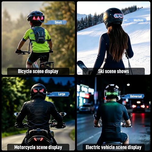 Smart LED Helmet Light with APP Control – 4-in-1 Motorcycle & Cycling Helmet Taillight with Auto Speedometer, Turn Signals, Brake Light & Programmable Display – HD RGB LEDs, Waterproof