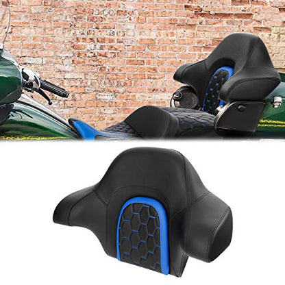 C.C. RIDER Wrap Around King Tour Trunk Backrest fit for Harley Touring Road King Street Glide Road Glide Electra Glide 2014-2024 - color: Passenger Backrest 23#Black+Blue