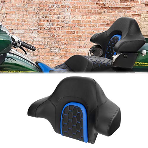 C.C. RIDER Wrap Around King Tour Trunk Backrest fit for Harley Touring Road King Street Glide Road Glide Electra Glide 2014-2024 - color: Passenger Backrest 23#Black+Blue