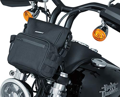 Kuryakyn 5219 Barrio Motorcycle Travel Luggage: Weather Resistant Roll Top Storage Bag with Bar Straps, Black