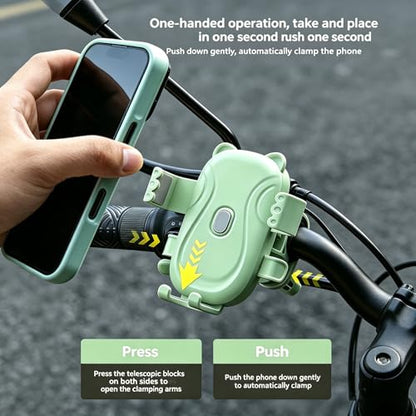 Bike Phone Holder,360° Rotation,Motorcycle Phone,Mount for 4.7-7.2" Devices,Universal Bicycle Phone,Mount for iPhone & Android on Scooter,Mountain Bike,Golf Cart - color: matcha green